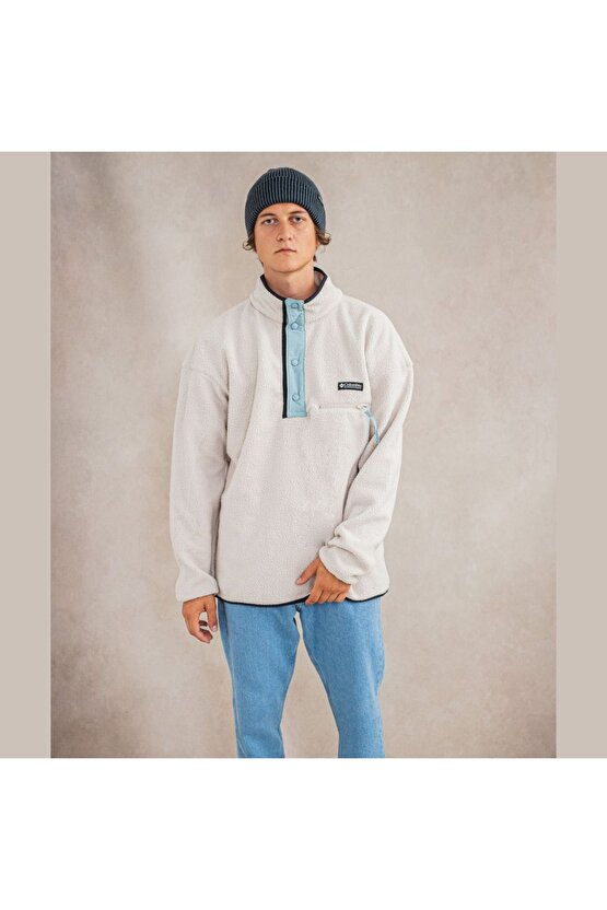 Erkek Krem Helvetia Half Snap Fleece Polar