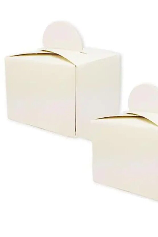 Beyaz Lokum Kutusu 50 Li Kına Düğün Parti Yeni Doğan Odası Dağıtmalık Tek Lokumluk Karton Kutu