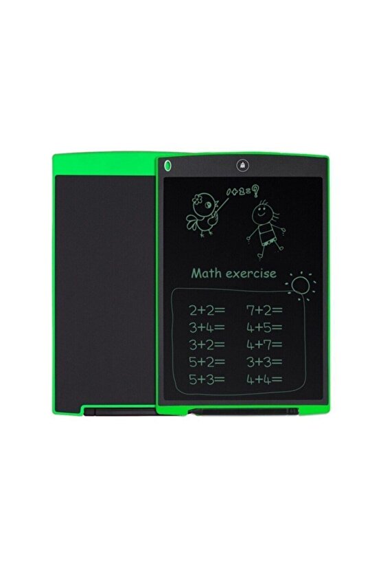 Writing Tablet Lcd 8.5 Inç Dijital Kalemli Çizim Yazı Tahtası Grafik Not Yazma Eğitim Tableti(yeşil)