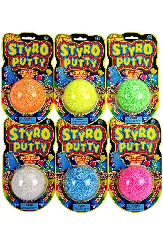 !karanlıkta Parlayan Köpük Şeklinde Slime Ja-ru Styro Putty Glow In Dark
