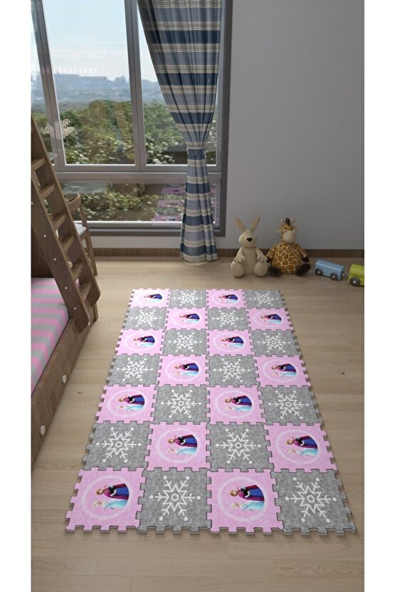 Elsa Anna Frozen Desenli Kız Çocuk Odası Sı Thc2 | Yapboz Halı | Puzzle Halı