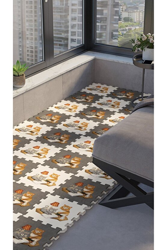 Yumuşak Hayvan Desenli Balkon Yer Halısı Thb8 | Yapboz Halı | Puzzle Halı