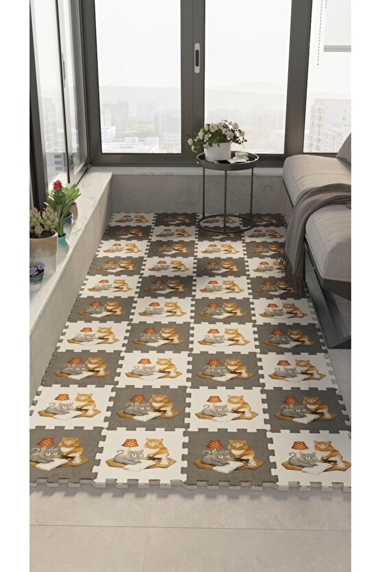 Yumuşak Hayvan Desenli Balkon Yer Halısı Thb8 | Yapboz Halı | Puzzle Halı