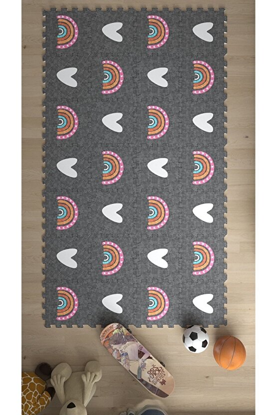 Kalpli Dekoratif Tekstil Baskılı Çocuk Odası Sı Thc11 | Yapboz Halı | Puzzle Halı