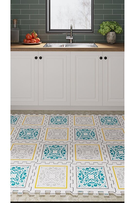 Makinede Yıkanabilir Model Mutfak Halısı Thm14 | Yapboz Halı | Puzzle Halı