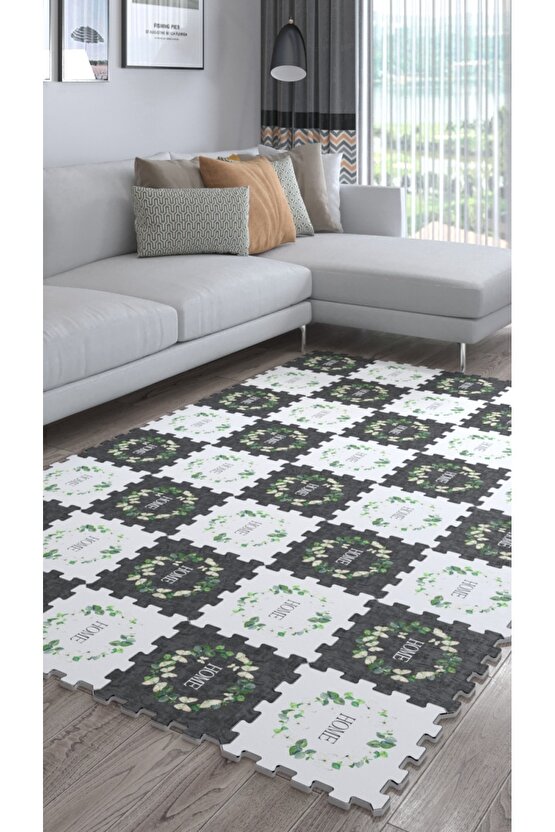 Tekstil Baskılı Büyük Küçük Salon Halısı Ths4 | Yapboz Halı | Puzzle Halı