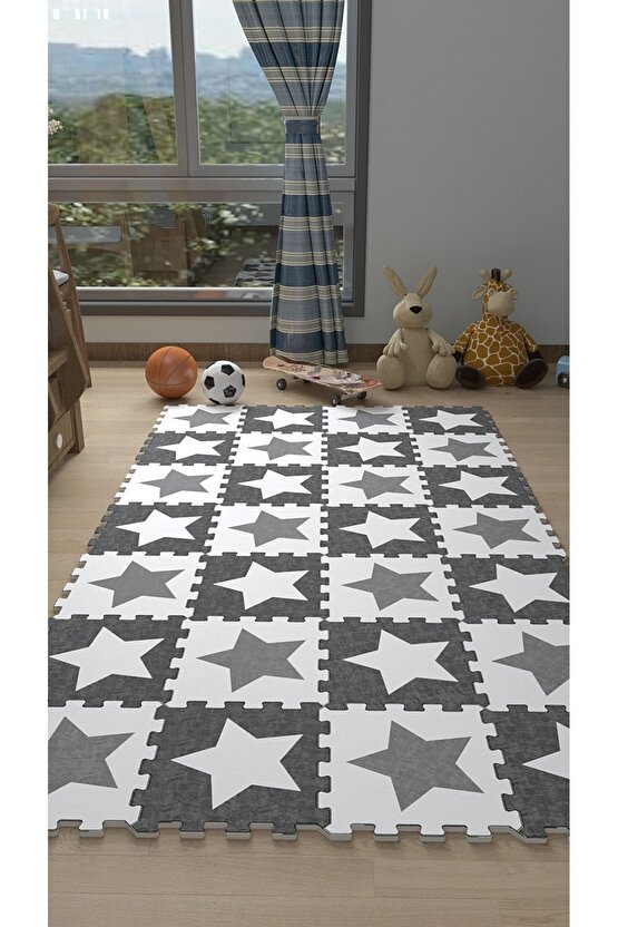 Yumuşak Yıldızlı Bebek Çocuk Odası Sı Thc7 | Yapboz Halı | Puzzle Halı