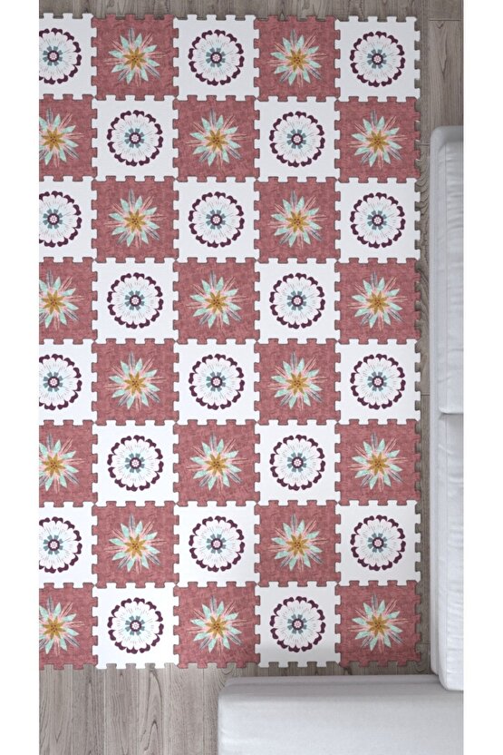 Renkli Dekoratif Yumuşak Salon Halısı Ths19 | Yapboz Halı | Puzzle Halı