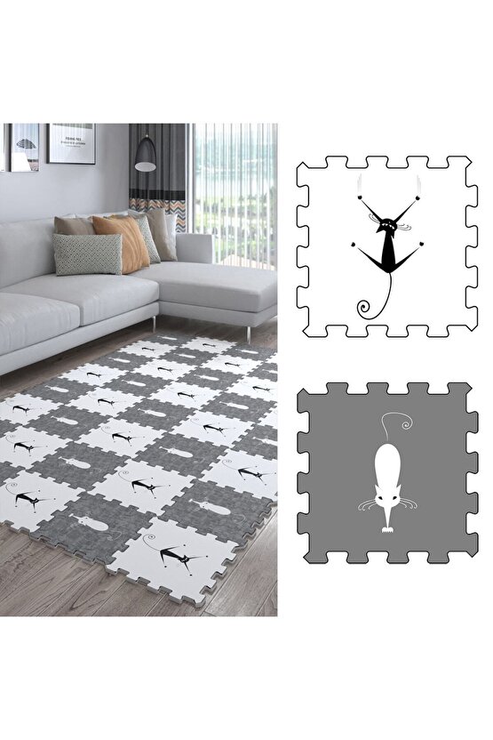 Dekoratif Yıkanabilir Yumuşak Salon Halısı Ths1 | Yapboz Halı | Puzzle Halı