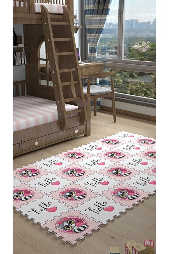 Baskılı Yıkanabilen Kız Çocuk Bebek Odası Sı Thc20 | Yapboz Halı | Puzzle Halı