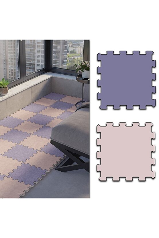 Yıkabilir Yumuşak Renkli Balkon Halısı Thb36 | Yapboz Halı | Puzzle Halı