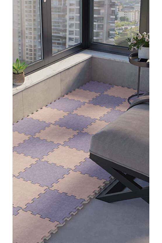 Yıkabilir Yumuşak Renkli Balkon Halısı Thb36 | Yapboz Halı | Puzzle Halı