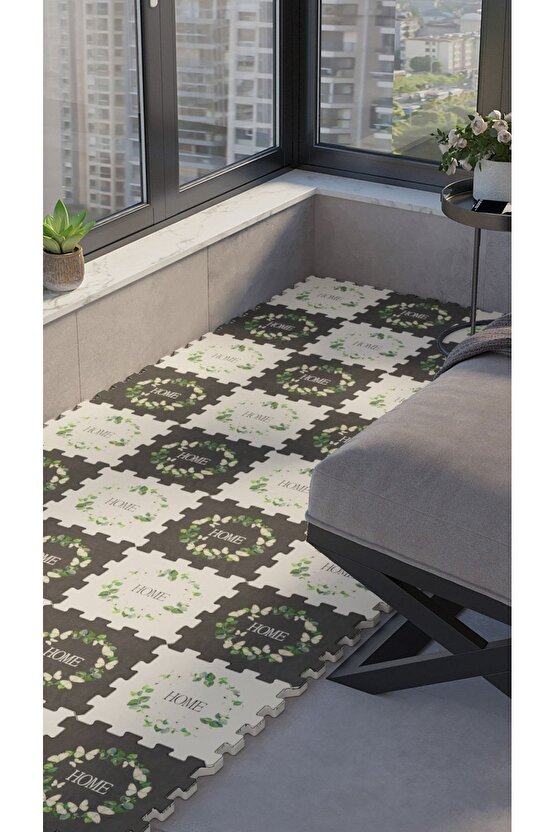 Dekoratif Cam Balkon Yer Halısı Thb4 | Yapboz Halı | Puzzle Halı
