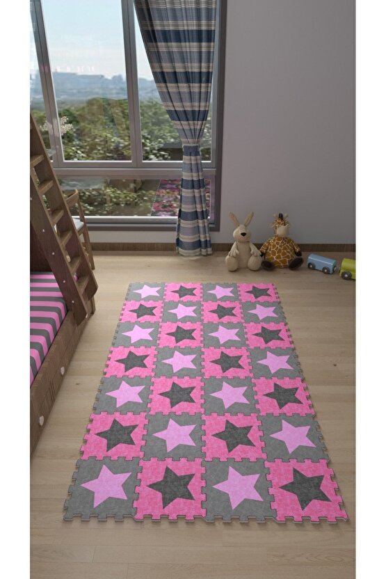 Yıkanabilir Eflatun Gri Bebek Çocuk Odası Sı Thc5 | Yapboz Halı | Puzzle Halı