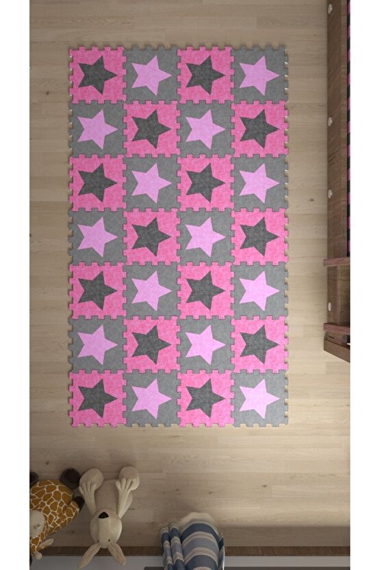 Yıkanabilir Eflatun Gri Bebek Çocuk Odası Sı Thc5 | Yapboz Halı | Puzzle Halı