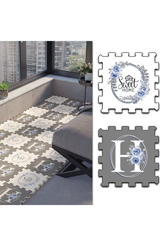 Yumuşak Yıkanabilir Dekoratif Balkon Halısı Thb15 | Yapboz Halı | Puzzle Halı
