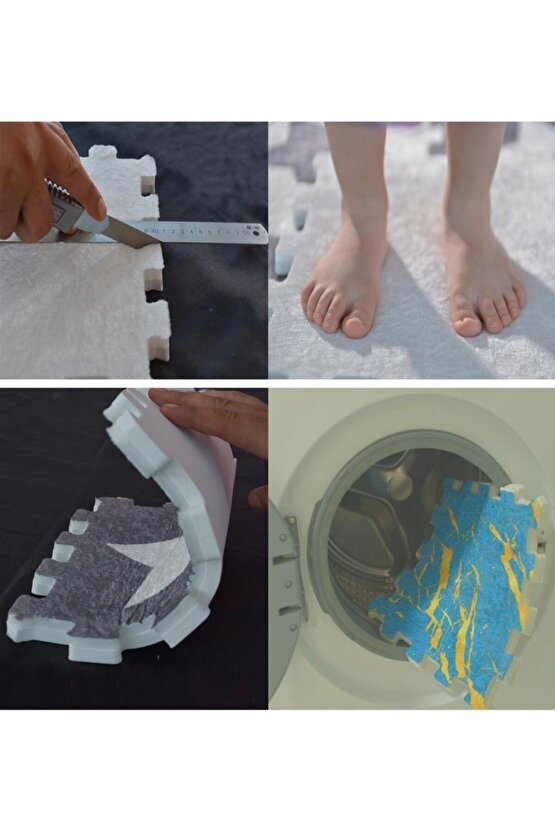 Makinede Yıkanabilen Yıldızlı Çocuk Odası Sı Thc6 | Yapboz Halı | Puzzle Halı