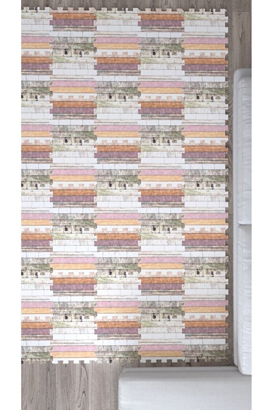 Döşeme Desenli Renkli Salon Halısı Ths18a | Yapboz Halı | Puzzle Halı