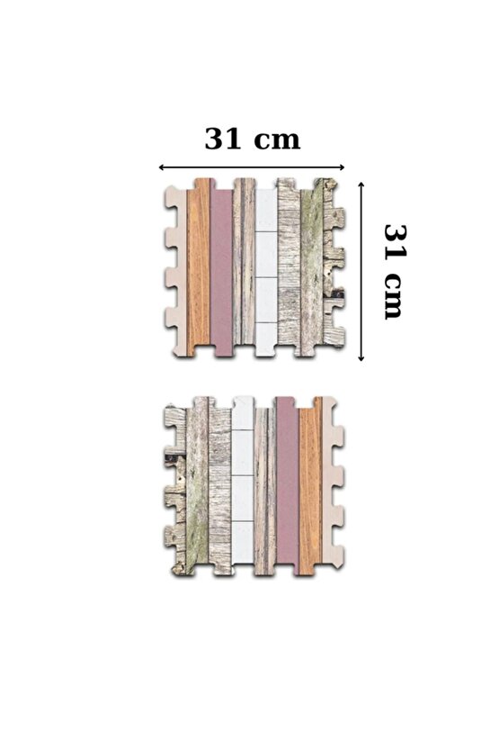 Döşeme Desenli Renkli Salon Halısı Ths18a | Yapboz Halı | Puzzle Halı