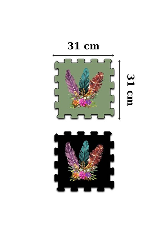 Dekoratif Baskılı Yıkanabilir Salon Halısı Ths24 | Yapboz Halı | Puzzle Halı