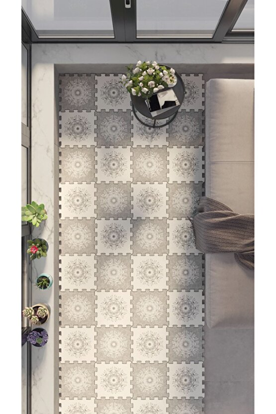 Küçük Dekoratif Balkon Halısı Thb12 | Yapboz Halı | Puzzle Halı