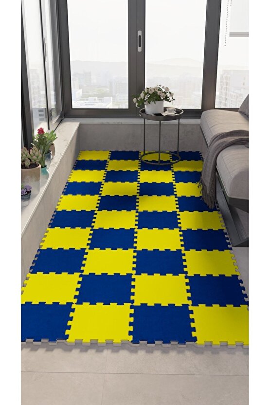 Renkli Cam Balkon Büyük Küçük Balkon Halısı Thb38 | Yapboz Halı | Puzzle Halı