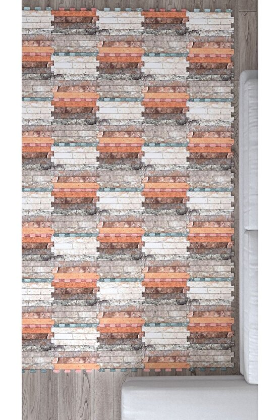 Baskılı Dekoratif Yıkanabilir Kare Salon Halısı Ths18c | Yapboz Halı | Puzzle Halı