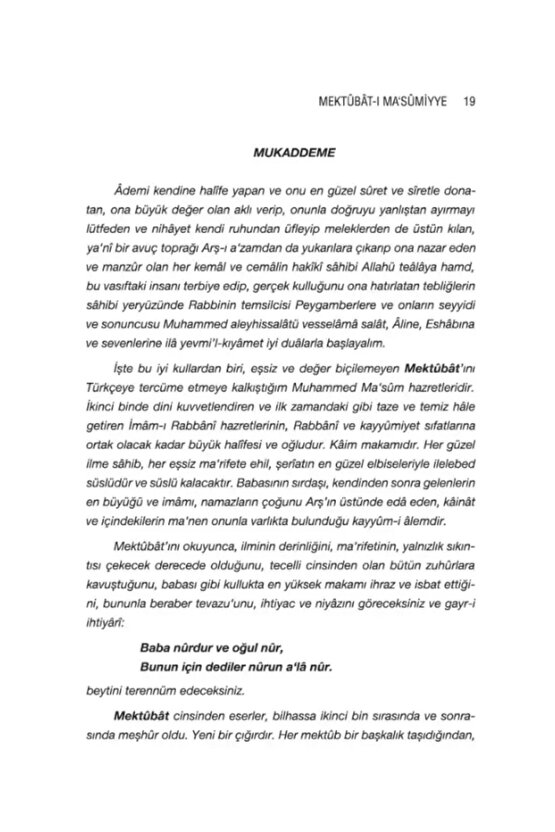 Mektubatı Masumiyye 2 Cilt Takım