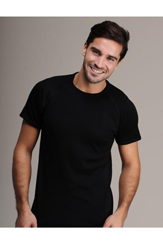 Erkek Siyah Yarım Kol Termal