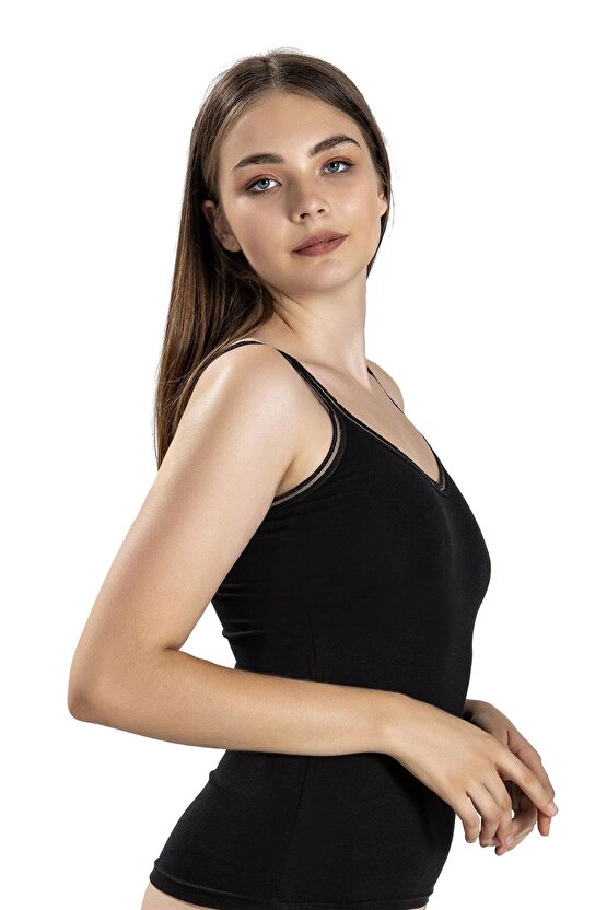 Kadın V Yaka Ip Askılı Atlet 553 - 9 Adet