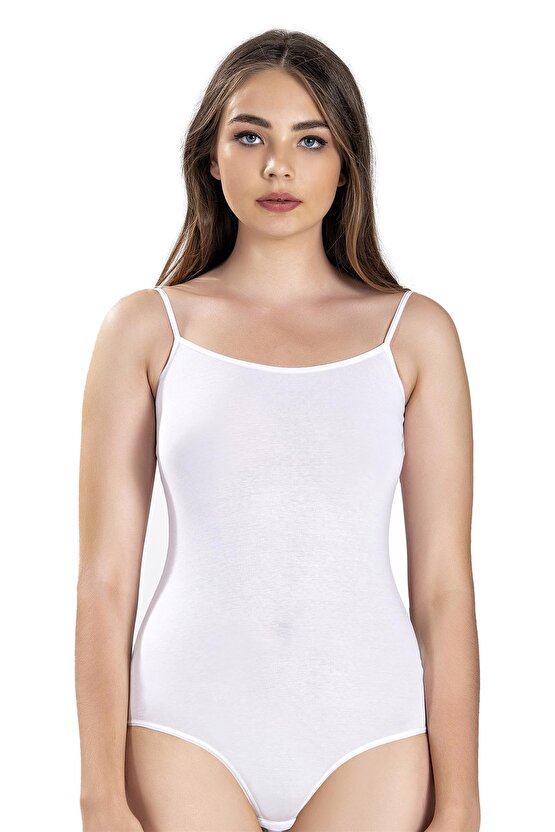 Kadın Ip Askılı Kancalı Likralı Body 502 - 6 Adet