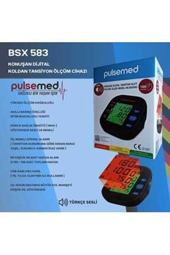 Ölçer Dijital Tansiyon Ölçüm Cihazı Türkçe Konuşan Sesli Sonuç Bsx583Usb Kablolu Koldan