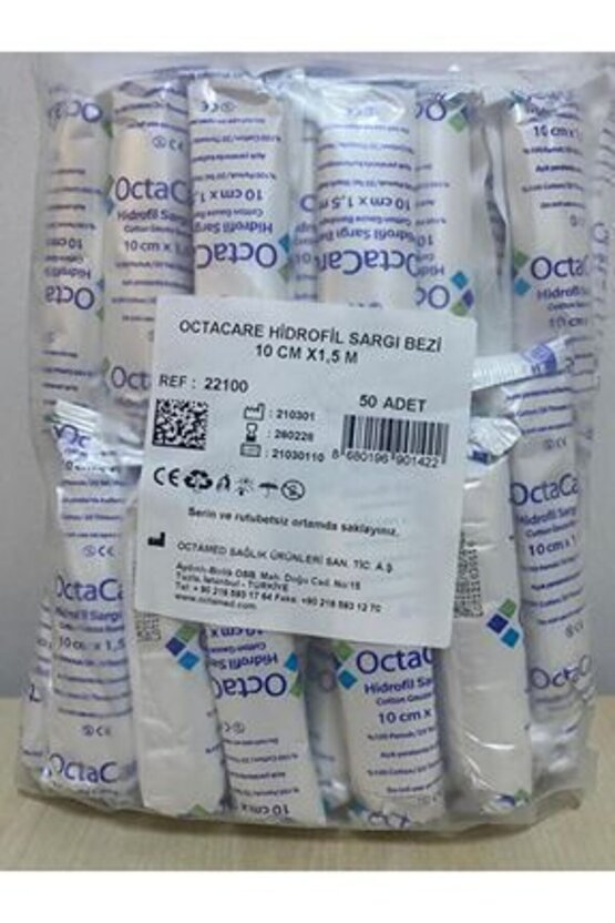SARGI BEZİ 10 CM X 1,5 M 50li PAKET OCTACARE HİDROFİL