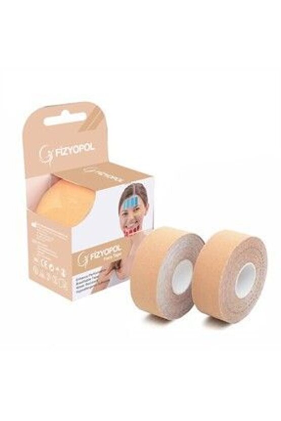 Face Tape,2x5Cmx5 Mt Yüz Kinezyo Tape BandıProfesyonel Beauty