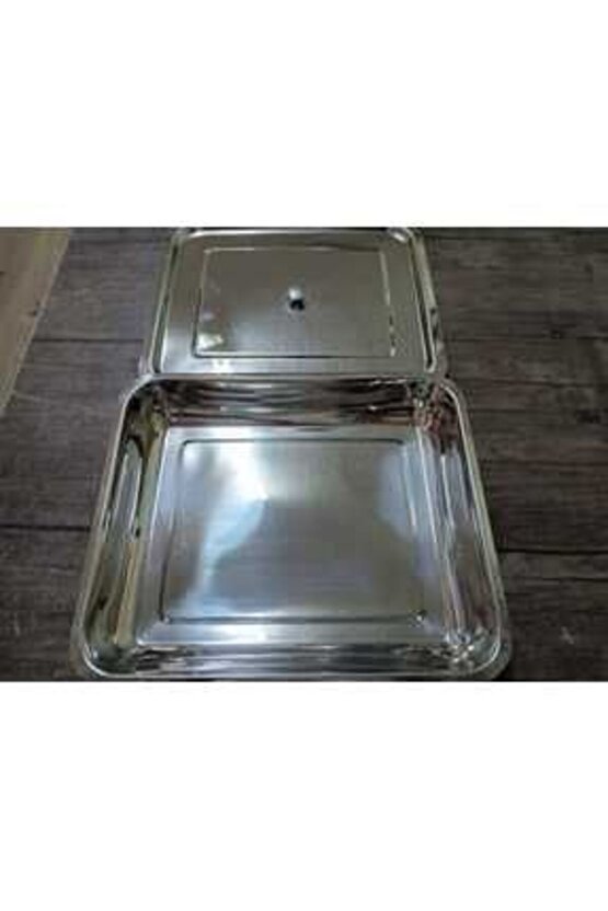 Paslanmaz 30luk (30 25 5 cm ebatlarında)Kapaklı Küvet Çelik