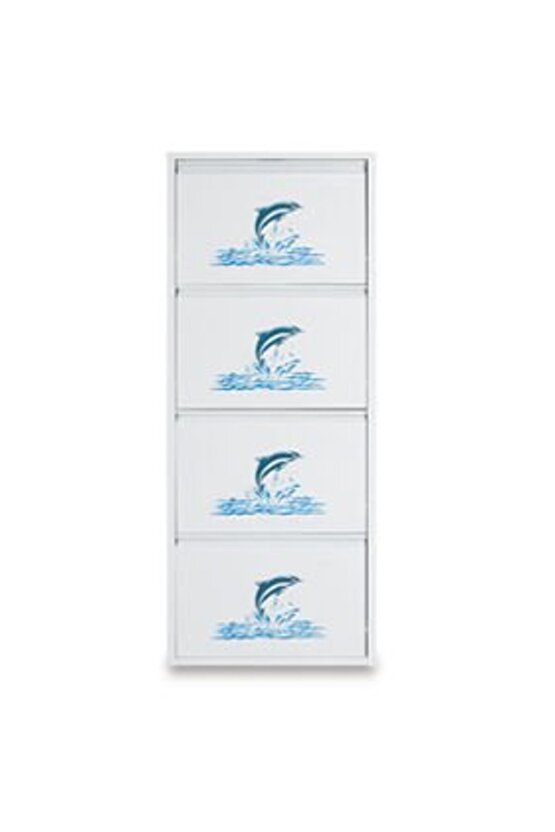 4’lü Metal Ayakkabılık (Beyaz-Yunus) | Günlük Kullanım İçin İdeal