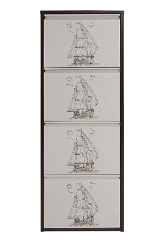 4’lü Metal Ayakkabılık (Kahve-Krem-Gemi) | Dar Alanlar İçin Akıllı Çözüm