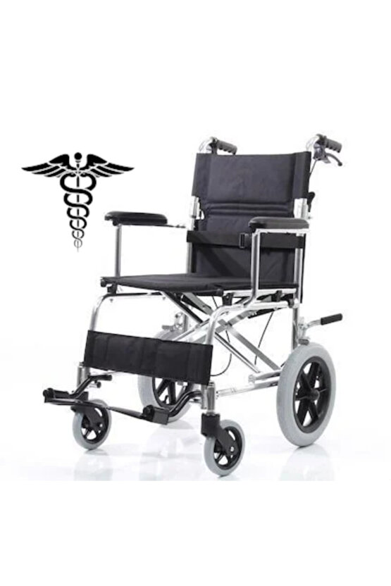 Refakatçı Ayak Destekli Tekerlekli Sandalye | Katlanabilir ve Güvenli Taşıma Çözümü