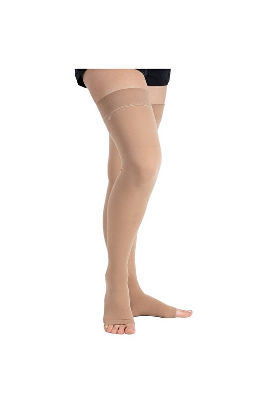 Ccl2 Diz Üstü Burnu Açık Çorabı (Bej) NUMARA 4
