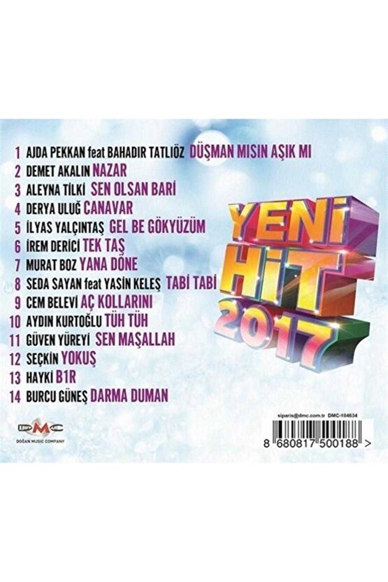 DMC - Yeni Hit 2017 ( Çeşitli Sanatçılar ) CD Ambalajında