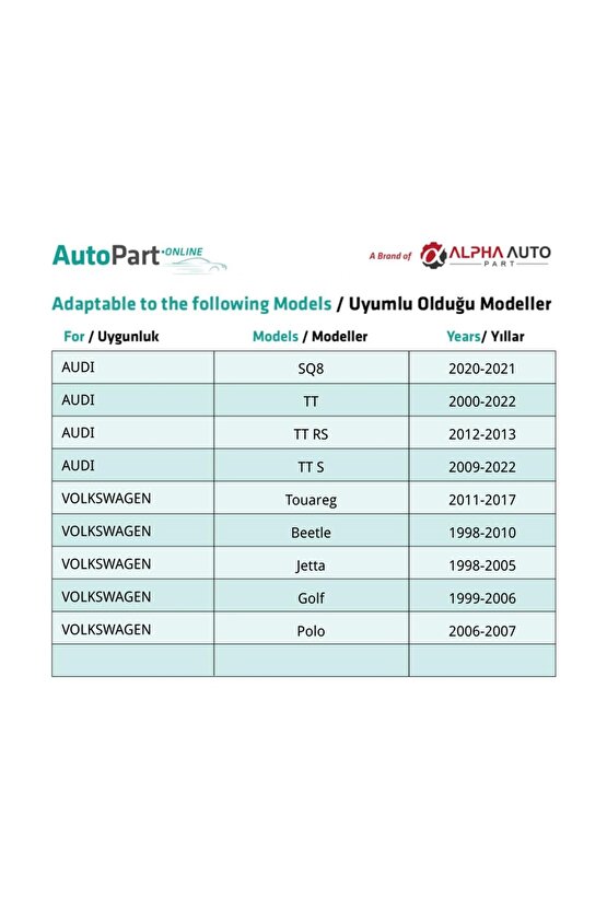 Audi, Volkswagen için Torx Uyumlu Davlumbaz T20 Vidası