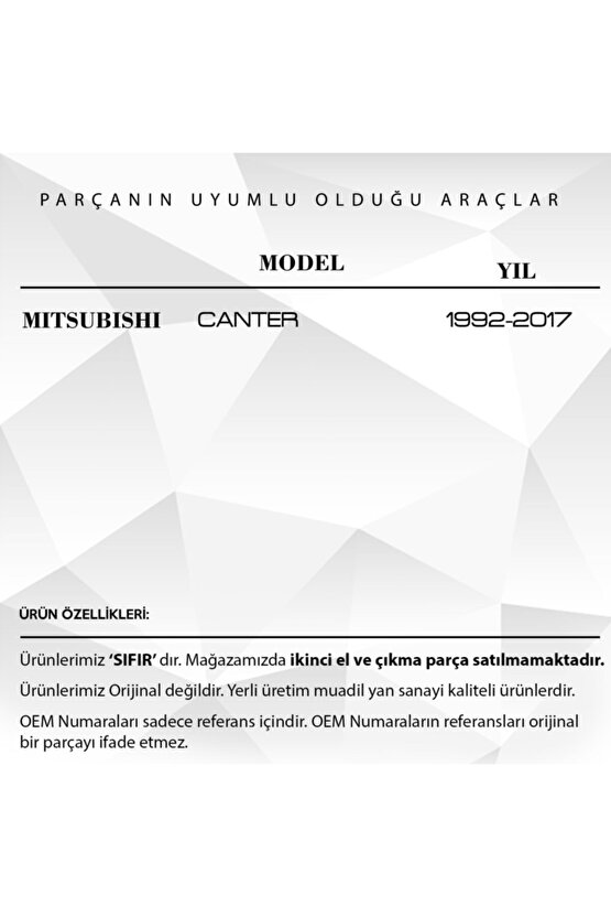 Mitsubishi Canter  Uyumlu Debriyaj-Fren Pedal Lastiği