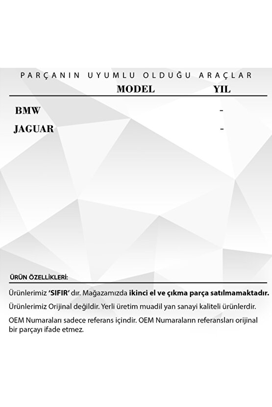 Bmw, Jaguar için Yan Ayna Katlama Dişlisi - 39 Diş