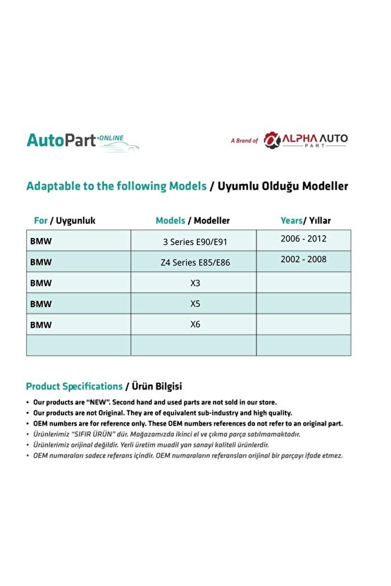 Bmw X3,x5,x6 Için Davlumbaz Klips-10lu
