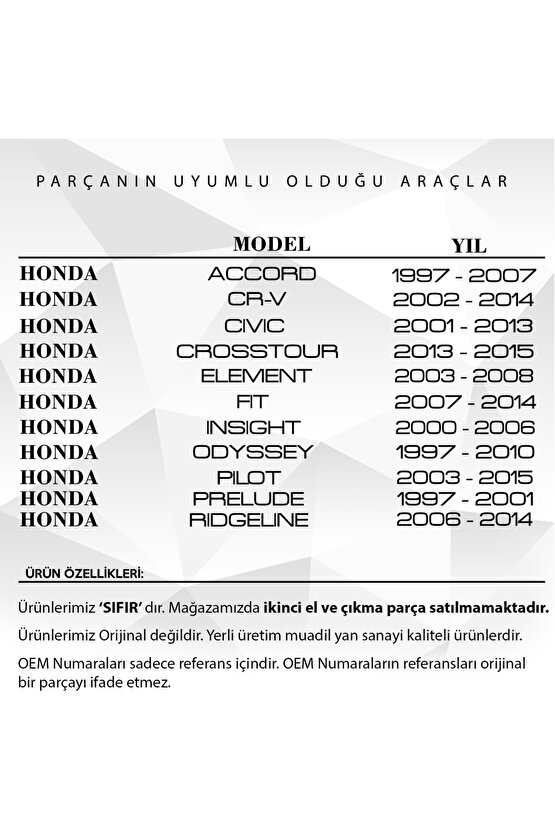 Honda Accord Cr-v Civic Insight Için Tampon Klips-10 Adet