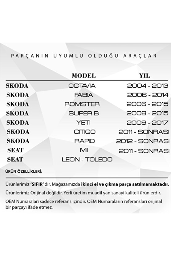 Vw, Audi, Skoda, Seat Için Tavan Anten Çubuğu