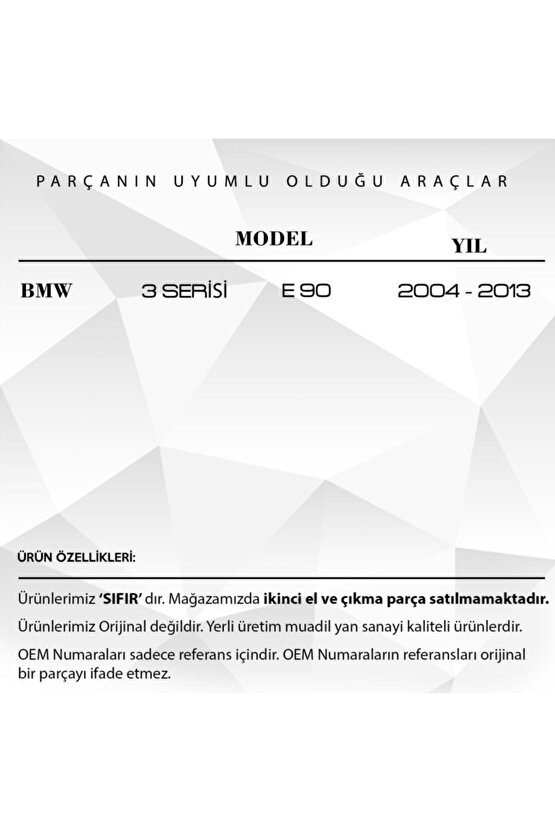 Bmw 3 Serisi E90 Için Kapı Kilit Tamir Takımı