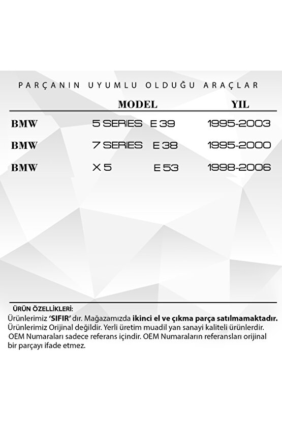 Bmw X5 E39 - E38 Radyo Cd Ses Düğme Kapağı Yan Sanayi