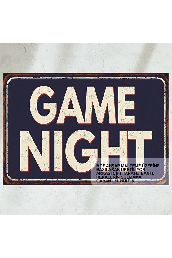 game night pc mobil ps oyun konsolu genç odası gamer eğlenceli duvar yazıları retro ahşap poster