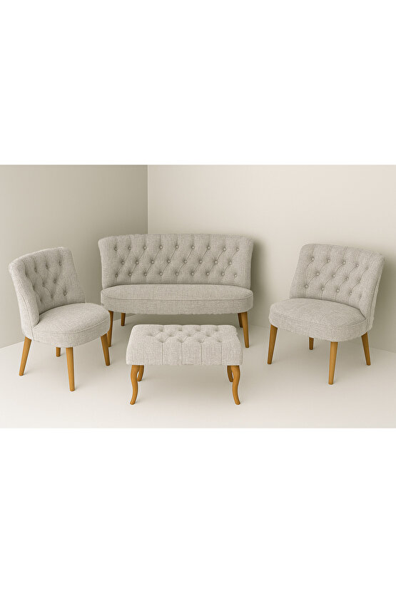 Kutay Çay Seti Koltuk Takımı - Keten Kumaş